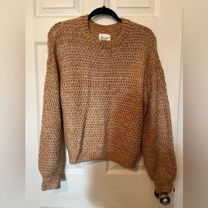 Abercrombie & Fitch Women's Chunky Knit Crewneck Sweater - Camel Heather
